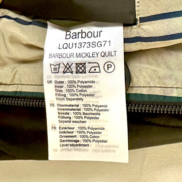 NWTs Barbour Mickley Quilted Jacket. Sage/Ancient. Sz. 10 US (14 UK) - Picture 15 of 16